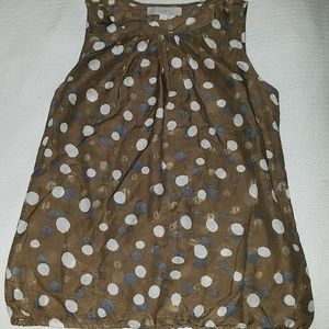 Loft silk blend olive shell blouson fit small